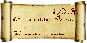 Öszterreicher Mózes névjegykártya