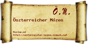 Öszterreicher Mózes névjegykártya